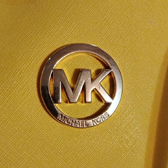 EUC💕Michael Kors Yellow Structured Tote with Logo - Picture 6 of 8